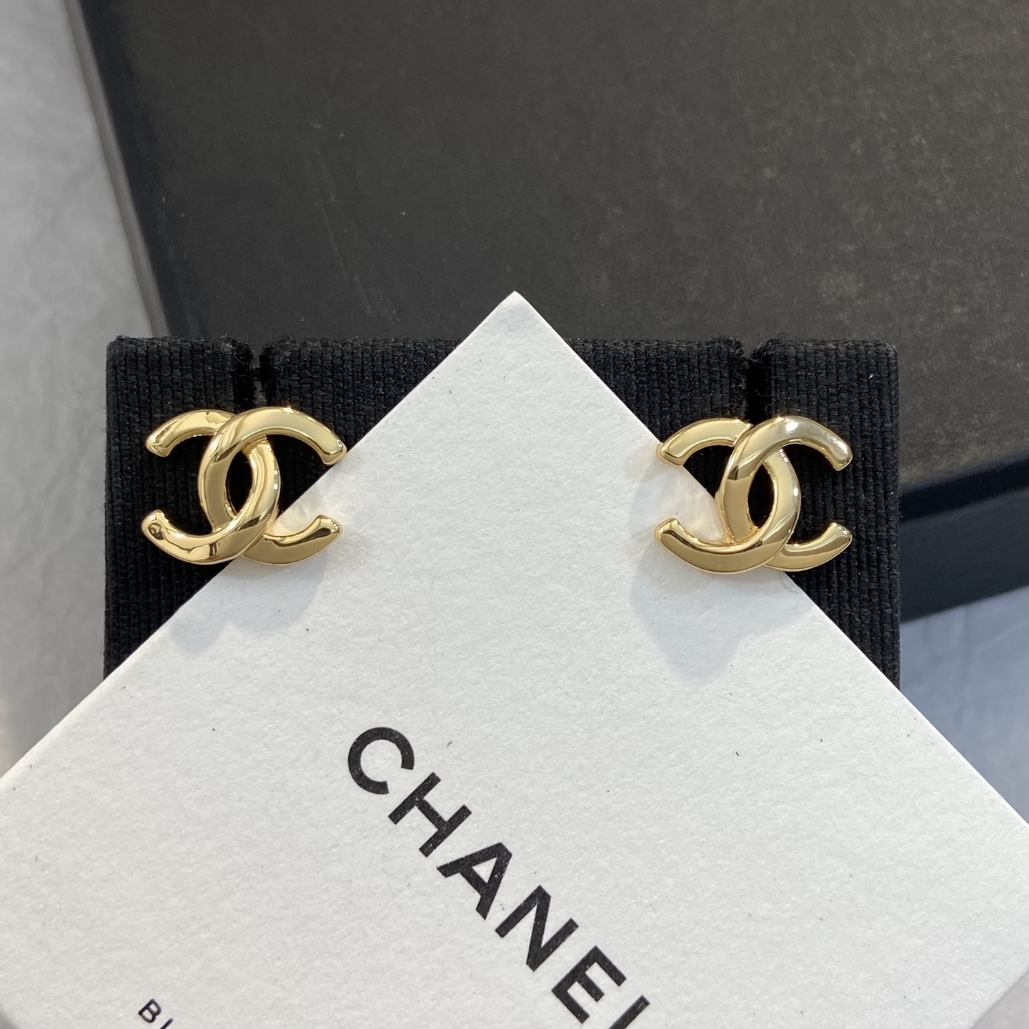 Chanel CC Stud Earrings earrings Gold-tone metal Silver-tone metal Small