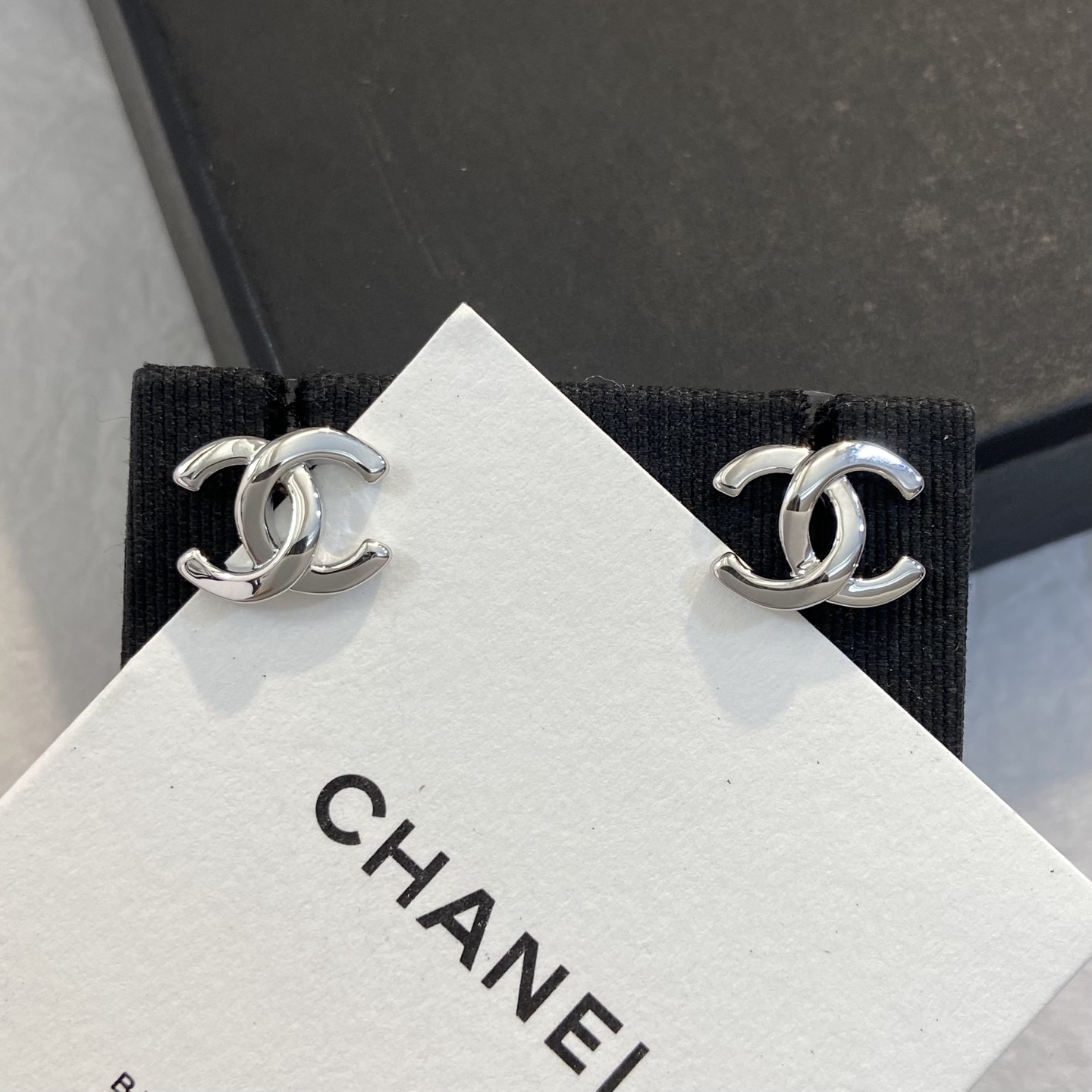 Chanel CC Stud Earrings earrings Gold-tone metal Silver-tone metal Small