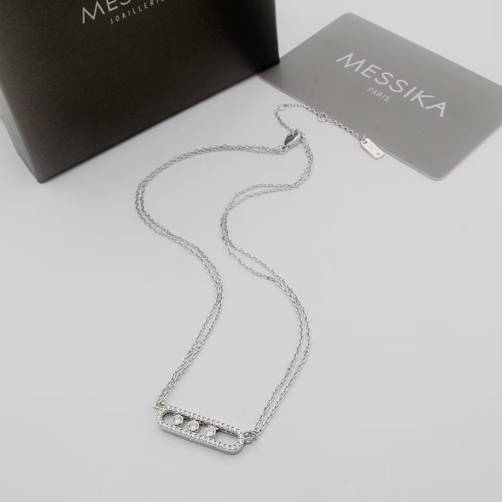 Messika Move necklace yellow gold with clear diamonds 42cm