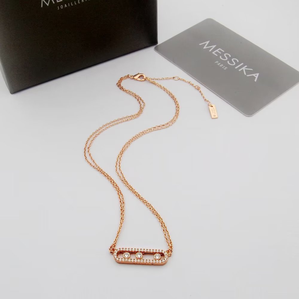 Messika Move necklace yellow gold with clear diamonds 42cm