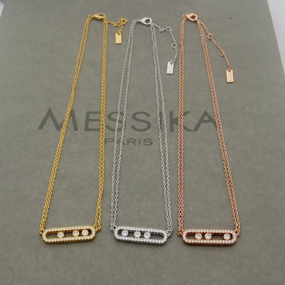 Messika Move necklace yellow gold with clear diamonds 42cm