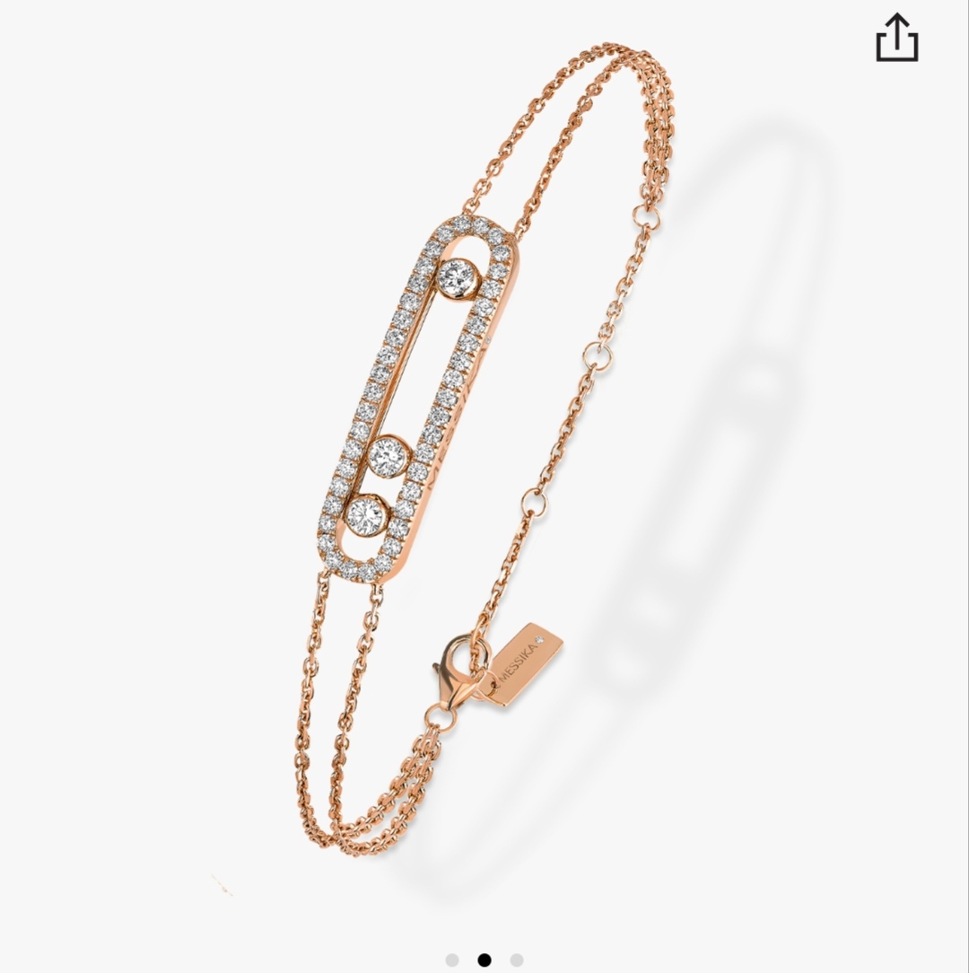 Messika Baby Move Pave bracelet 18k white gold 18k rose gold 18k yellow gold with clear diamonds 16-19cm adjustable