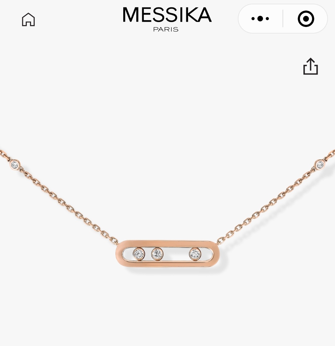 Messika Baby Move necklace Rose gold with white diamonds 42cm