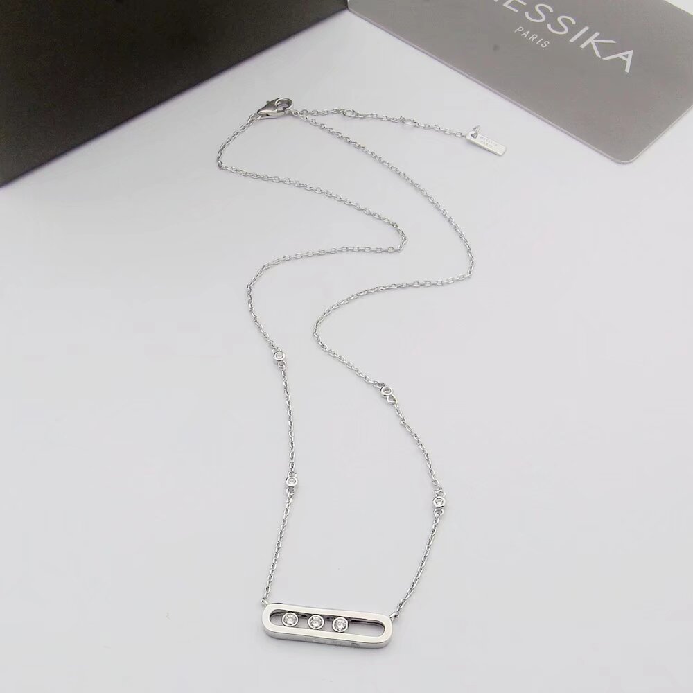 Messika Baby Move necklace Rose gold with white diamonds 42cm