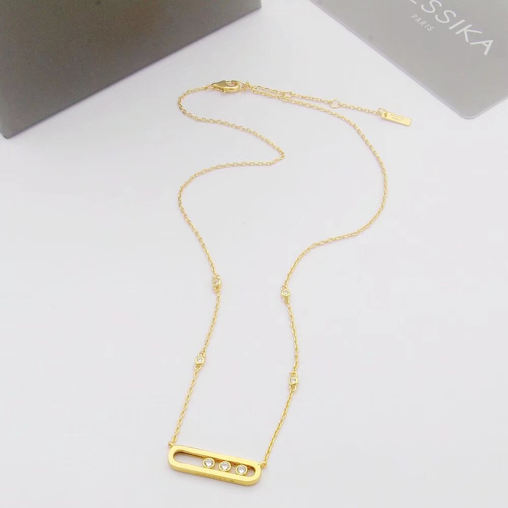 Messika Move Uno necklace Rose gold diamond 45cm