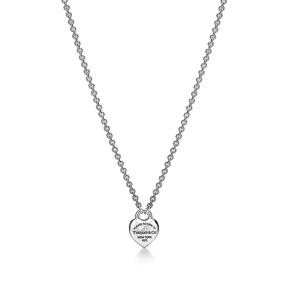 Tiffany Co Return to Tiffany Heart Lock Pendant necklace Sterling silver 18k yellow gold 18k rose gold no gemstones 18 inches