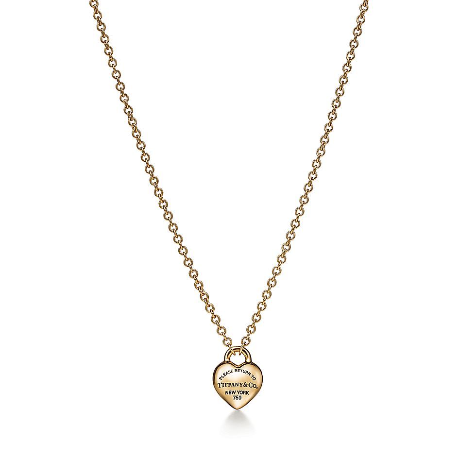 Tiffany Co Return to Tiffany Heart Lock Pendant necklace Sterling silver 18k yellow gold 18k rose gold no gemstones 18 inches