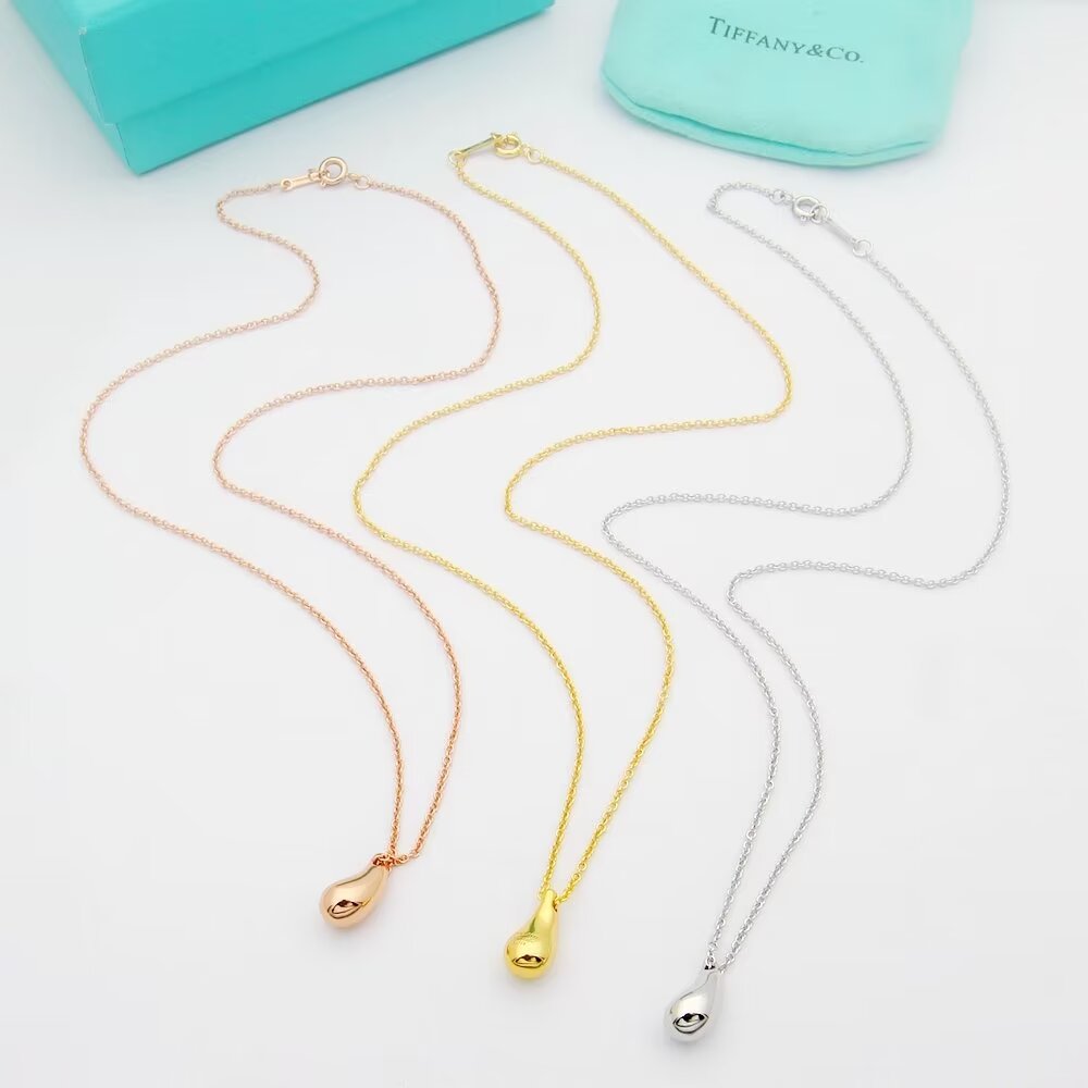Tiffany Co Teardrop necklace Rose gold 40cm