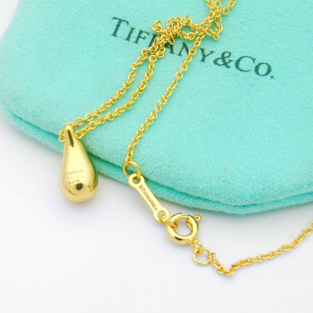 Tiffany Co Teardrop necklace Rose gold 40cm