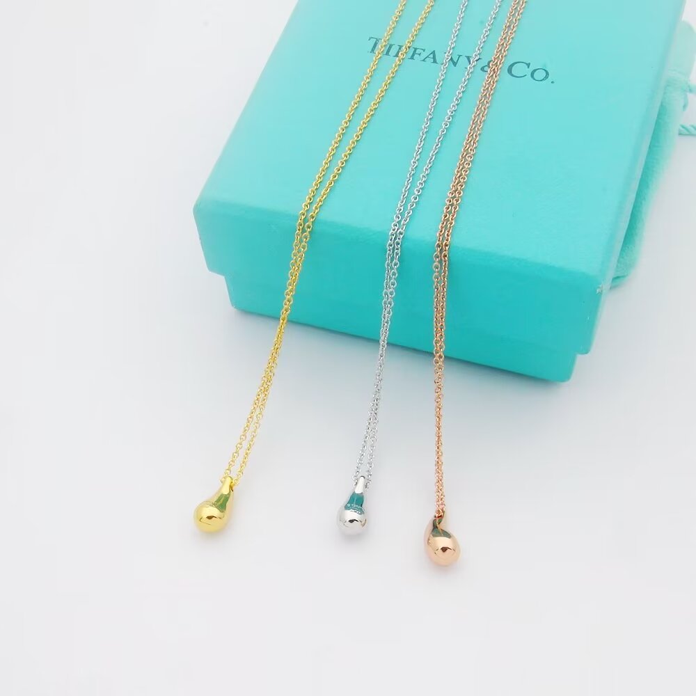 Tiffany Co Teardrop necklace Rose gold 40cm