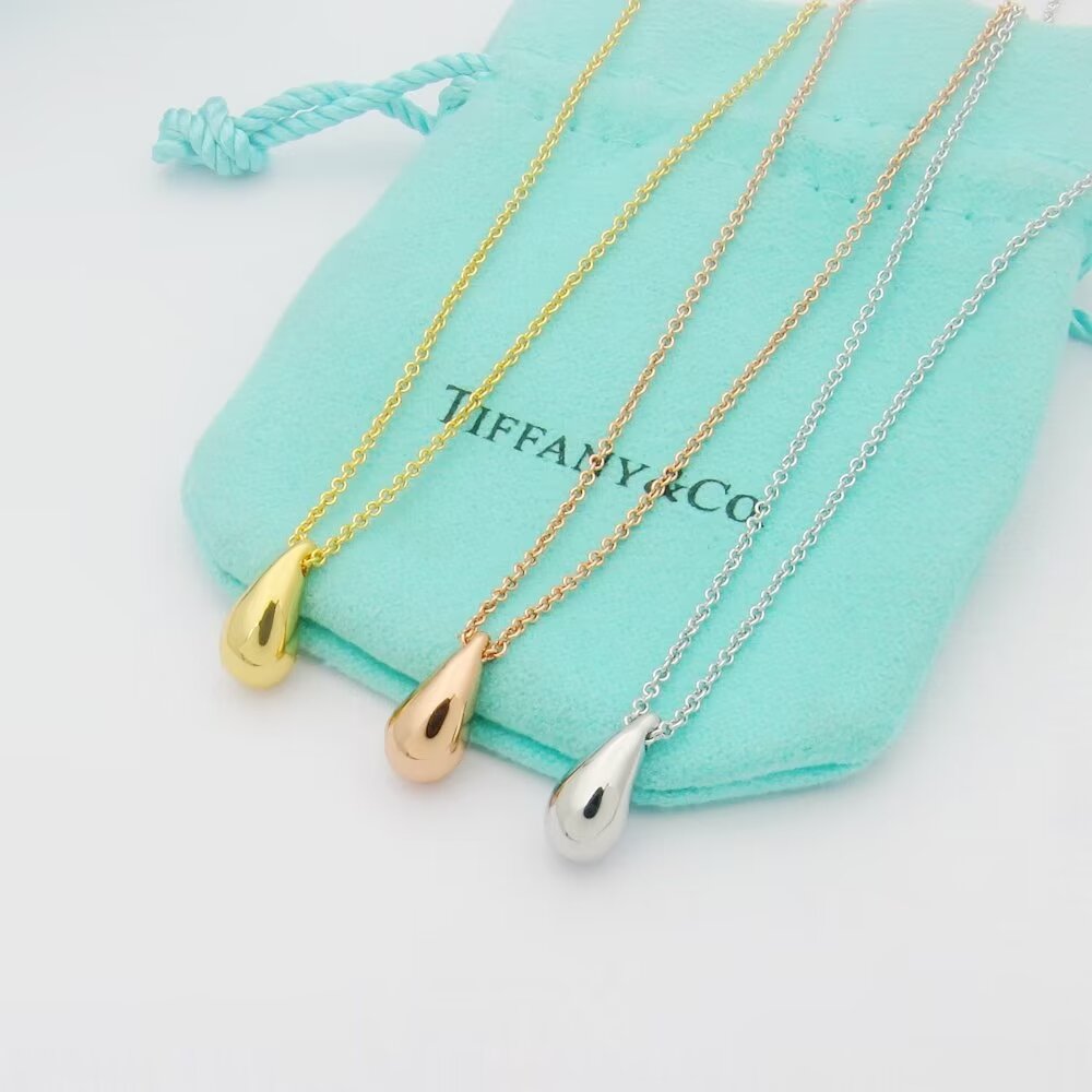 Tiffany Co Teardrop necklace Rose gold 40cm
