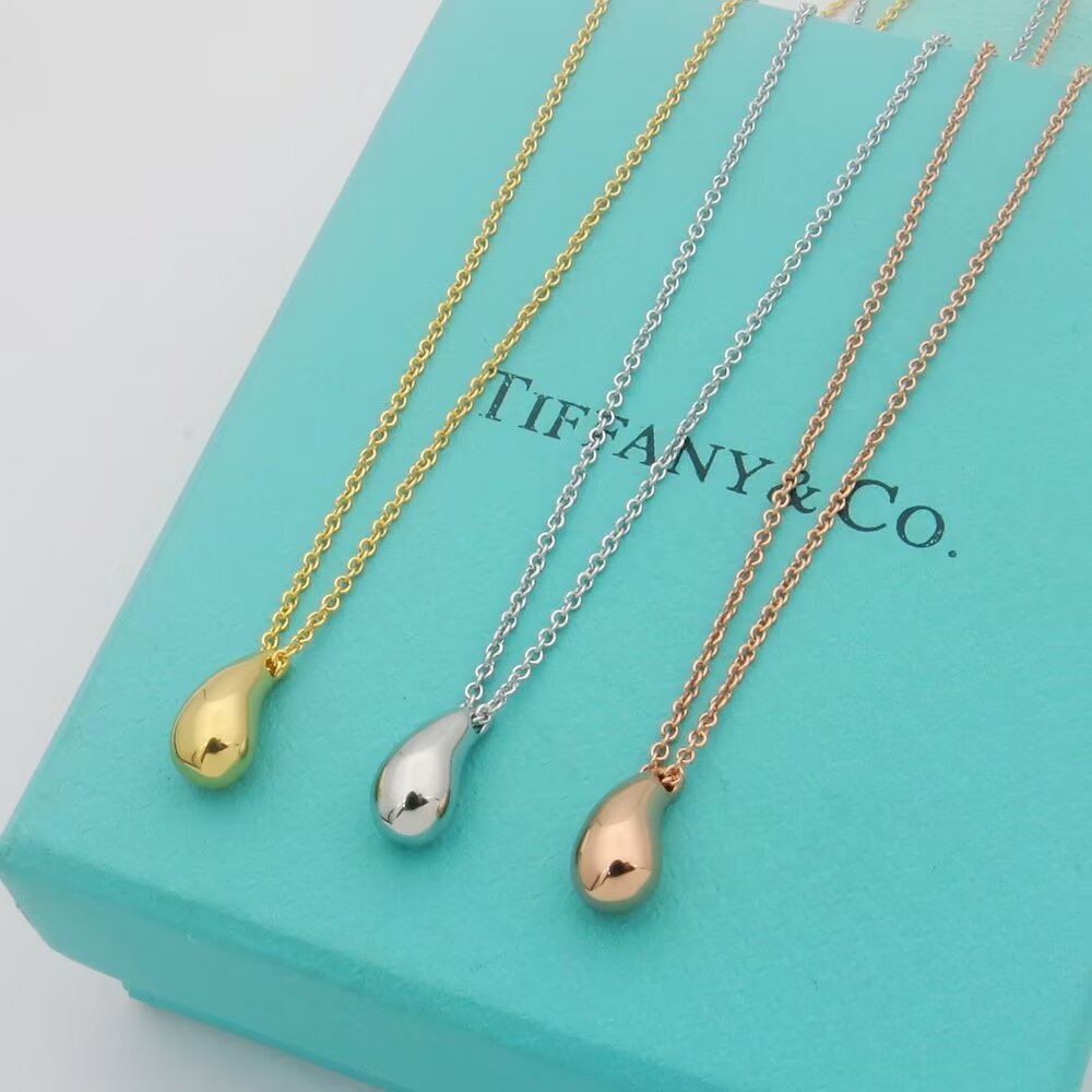 Tiffany Co Teardrop necklace Rose gold 40cm