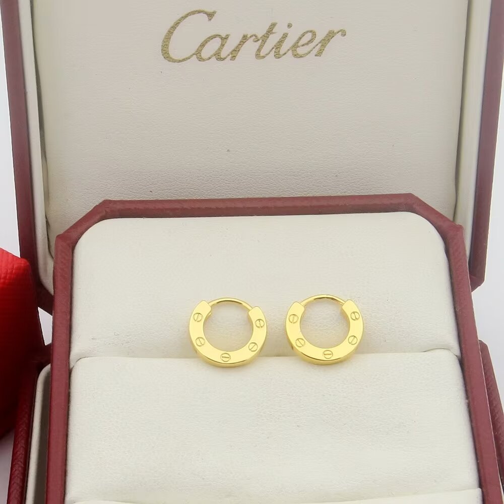 Cartier Love earrings 18k white gold 18k yellow gold 18k rose gold no gemstones 12mm outer diameter