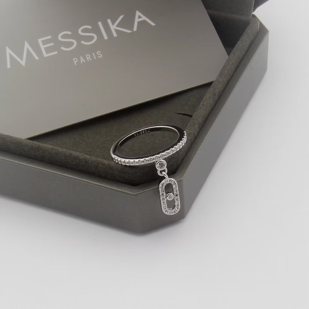 Messika Move Uno ring Yellow gold rose gold white gold with clear diamonds EU 52