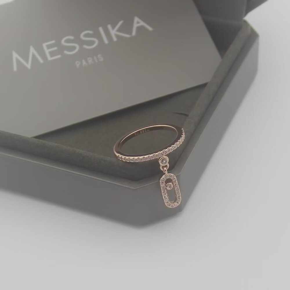 Messika Move Uno ring Yellow gold rose gold white gold with clear diamonds EU 52