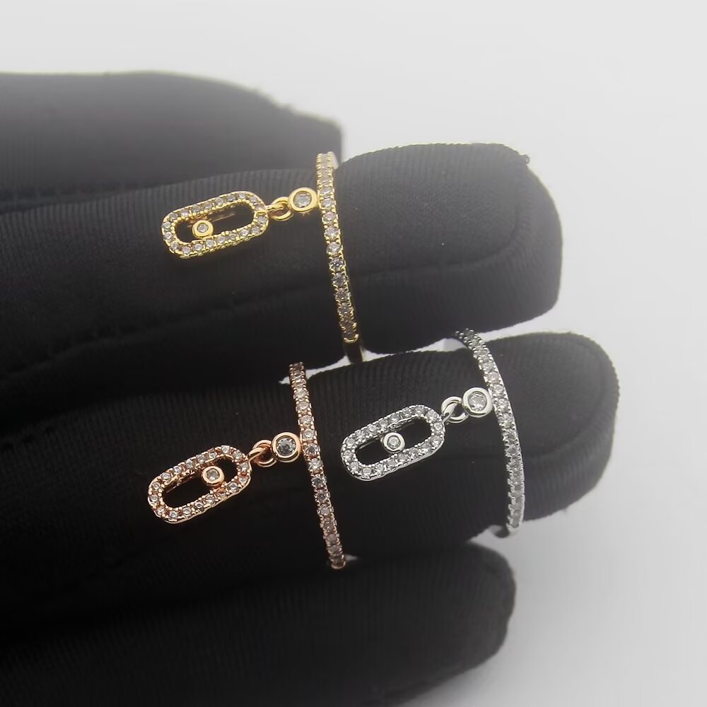 Messika Move Uno ring Yellow gold rose gold white gold with clear diamonds EU 52
