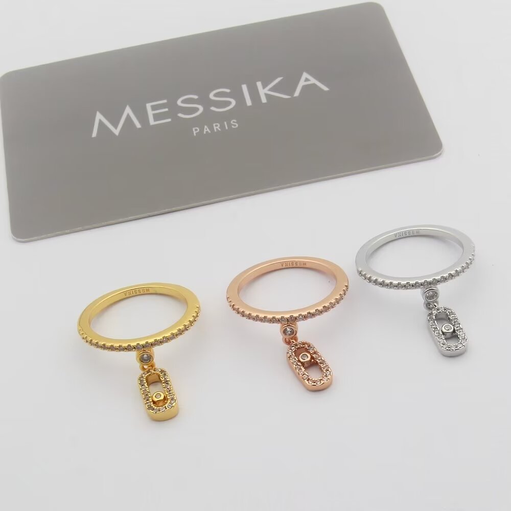 Messika Move Uno ring Yellow gold rose gold white gold with clear diamonds EU 52