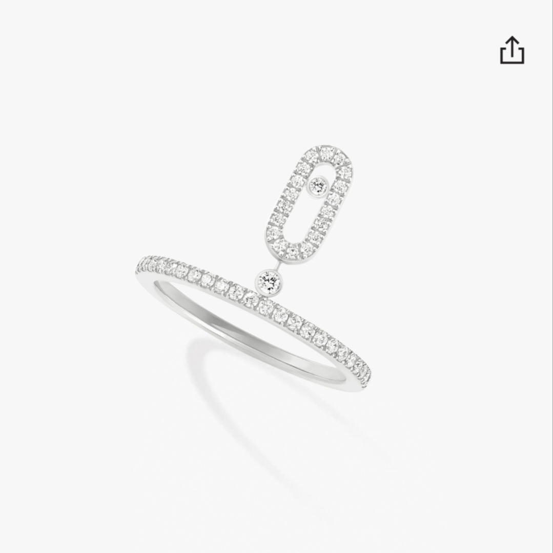 Messika Move Uno ring Yellow gold rose gold white gold with clear diamonds EU 52