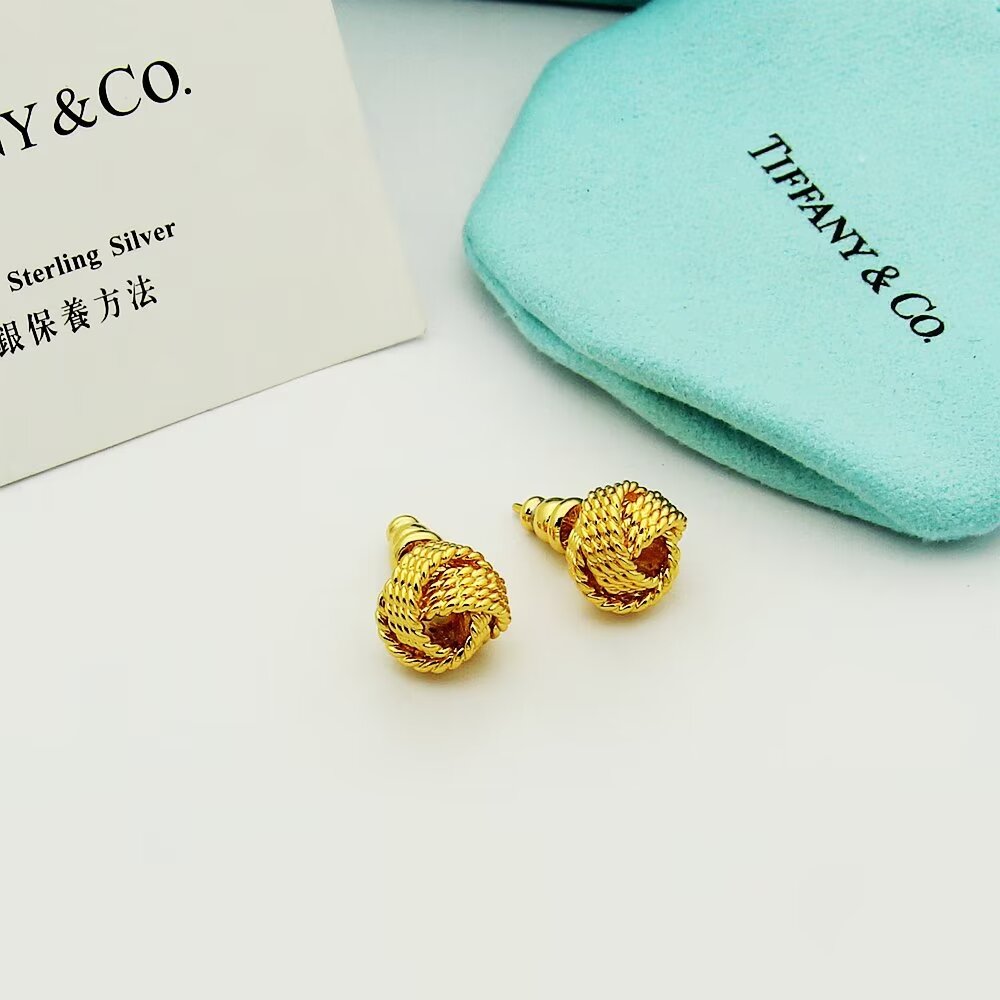 Tiffany Co Tiffany Twist earrings 18k yellow gold 10mm stud diameter