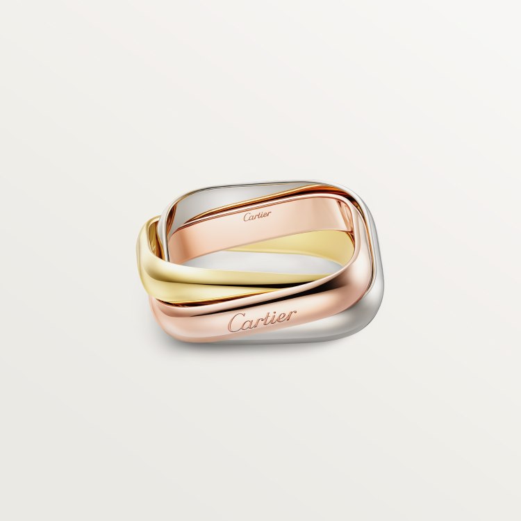 Cartier Trinity Cushion Ring ring 18k yellow gold 18k rose gold 18k white gold EU 52
