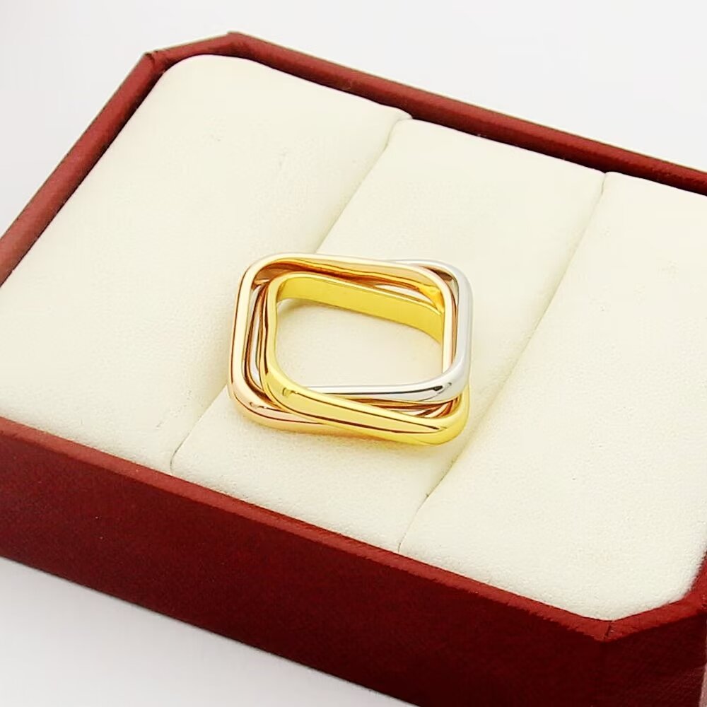 Cartier Trinity Cushion Ring ring 18k yellow gold 18k rose gold 18k white gold EU 52