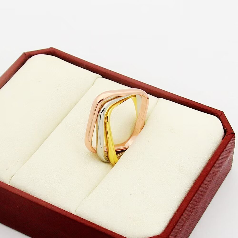 Cartier Trinity Cushion Ring ring 18k yellow gold 18k rose gold 18k white gold EU 52