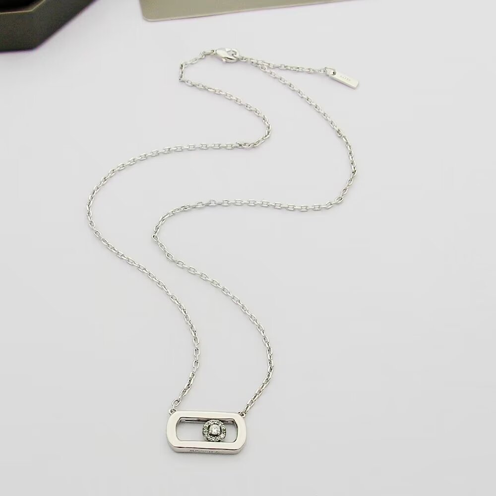 Messika My Move necklace Rose gold metal with white diamond accents 45cm