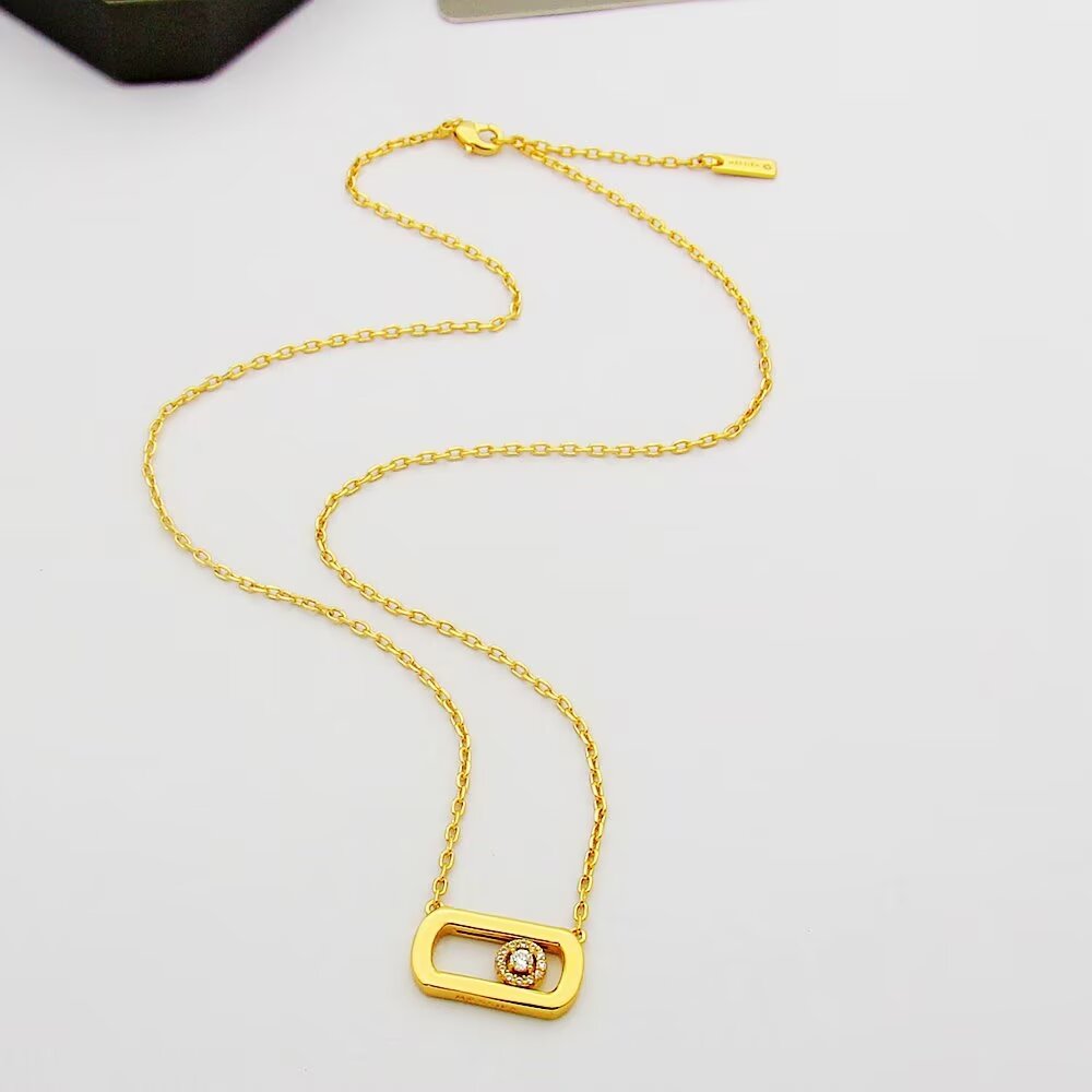 Messika My Move necklace Rose gold metal with white diamond accents 45cm