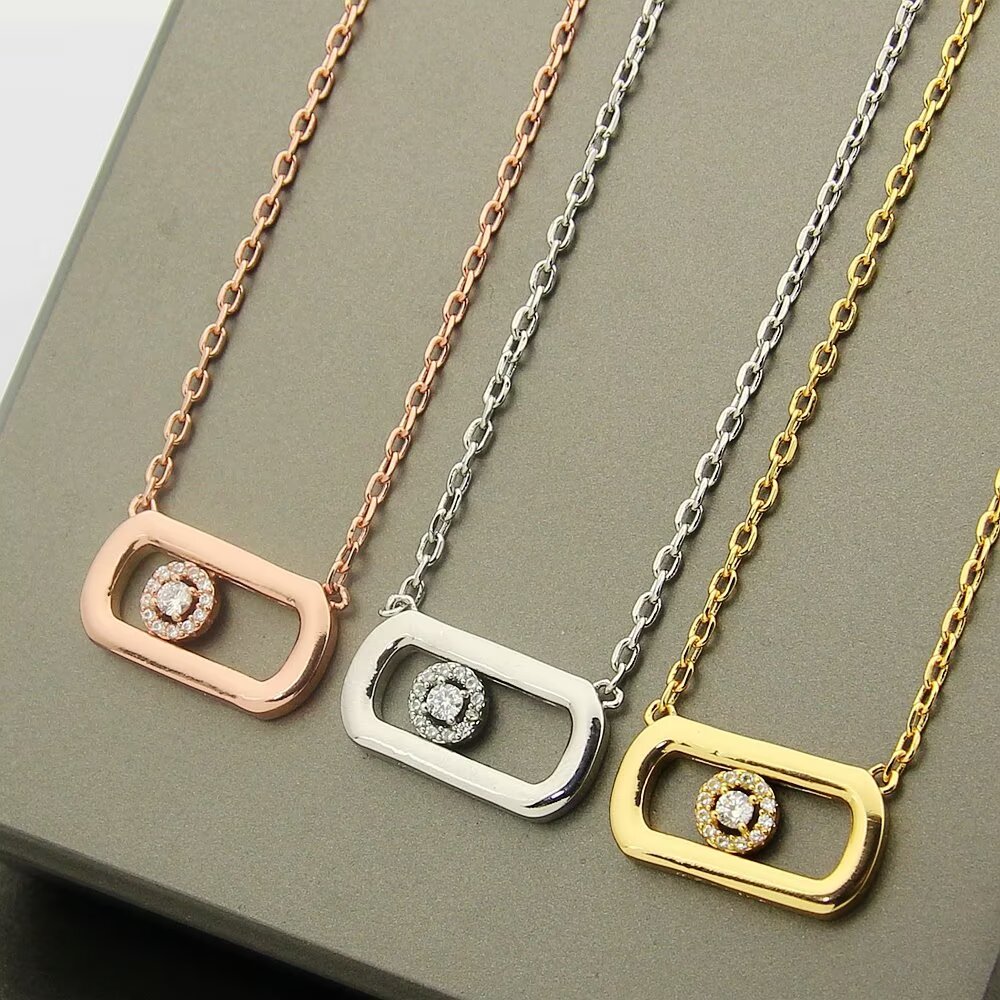 Messika My Move necklace Rose gold metal with white diamond accents 45cm