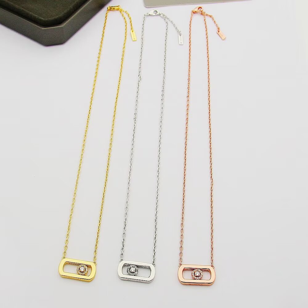 Messika My Move necklace Rose gold metal with white diamond accents 45cm