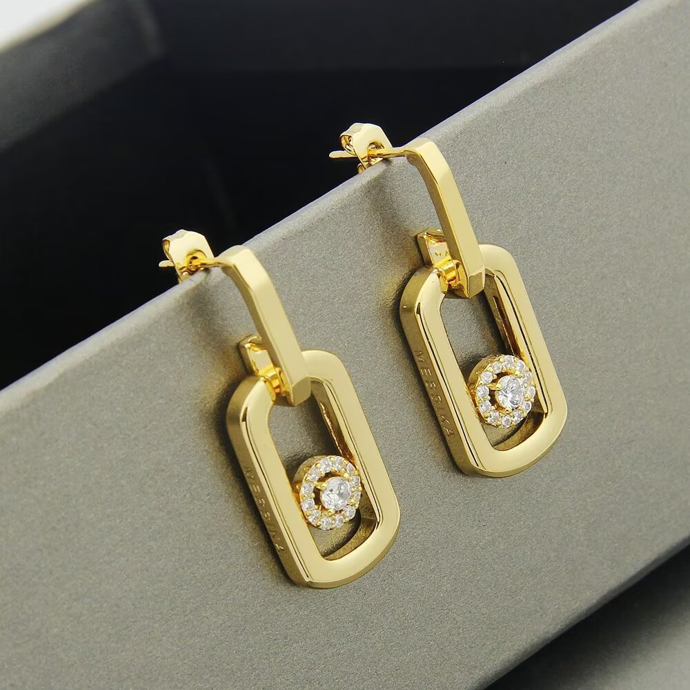 Messika My Move earrings White gold rose gold yellow gold with clear diamonds One Size