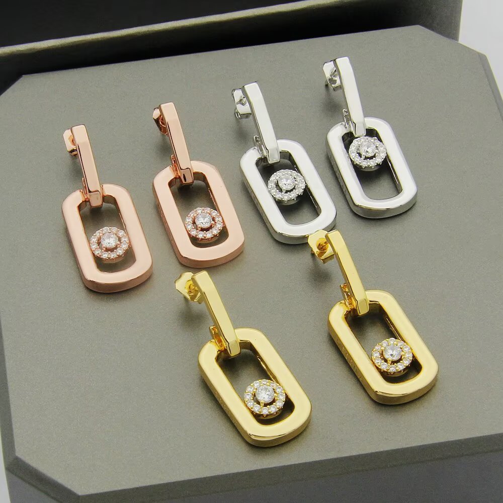 Messika My Move earrings White gold rose gold yellow gold with clear diamonds One Size