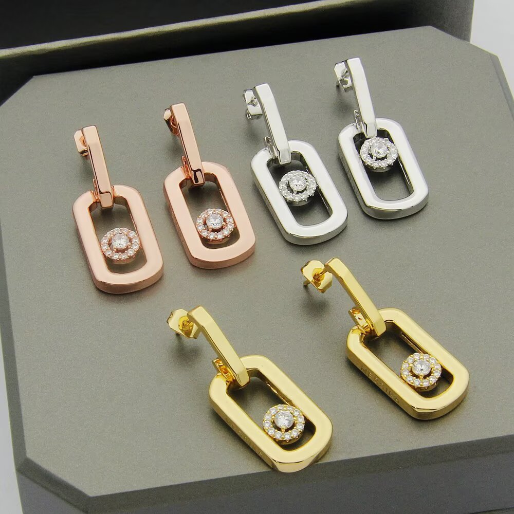 Messika My Move earrings White gold rose gold yellow gold with clear diamonds One Size