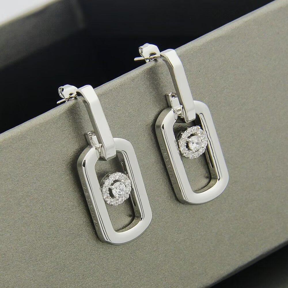 Messika My Move earrings White gold rose gold yellow gold with clear diamonds One Size