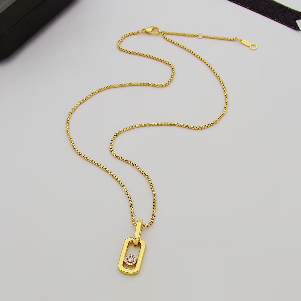 Messika My Move necklace 18k yellow gold diamond 18 inches