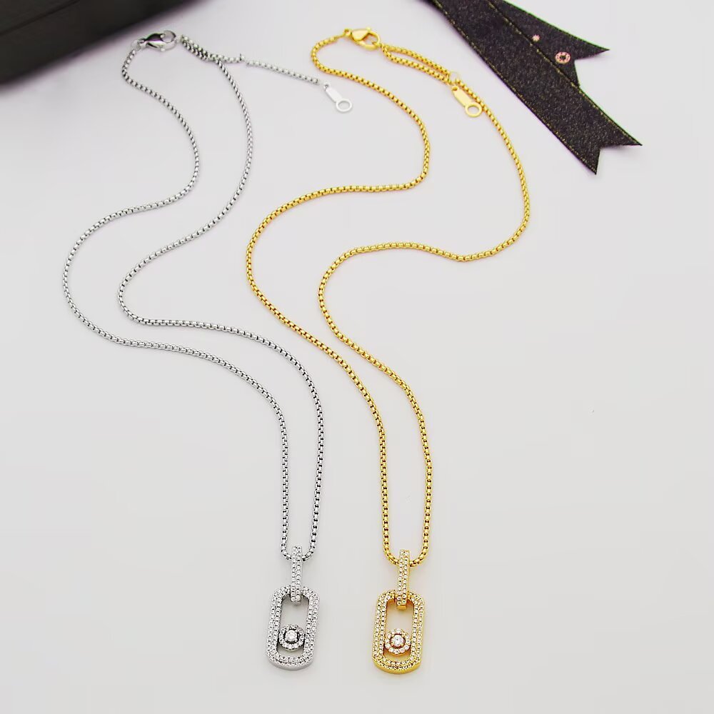 Messika My Move necklace 18k yellow gold with clear diamonds 18k white gold with clear diamonds 45cm