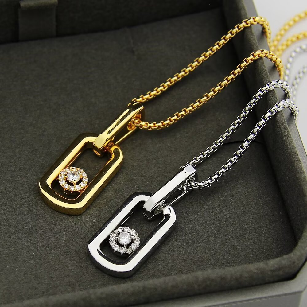 Messika My Move necklace 18k yellow gold with clear diamonds 18k white gold with clear diamonds 45cm
