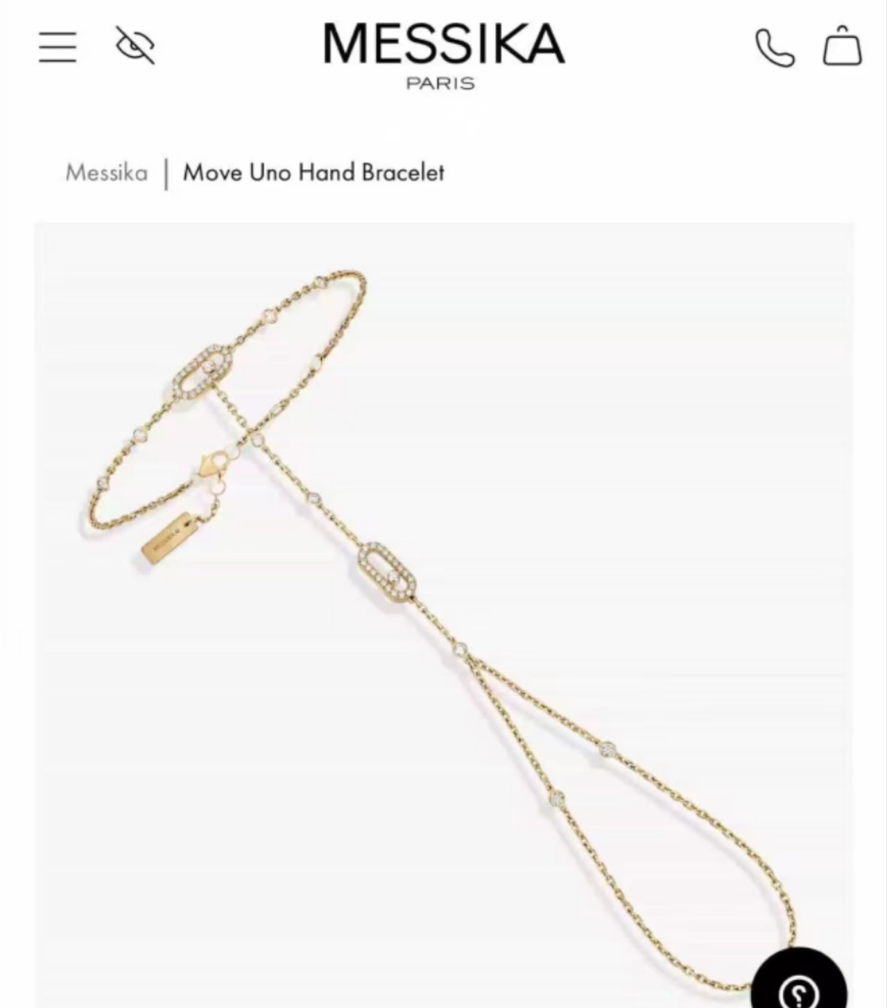 Messika Move Uno bracelet Rose gold metal with clear diamond accents Adjustable chain length