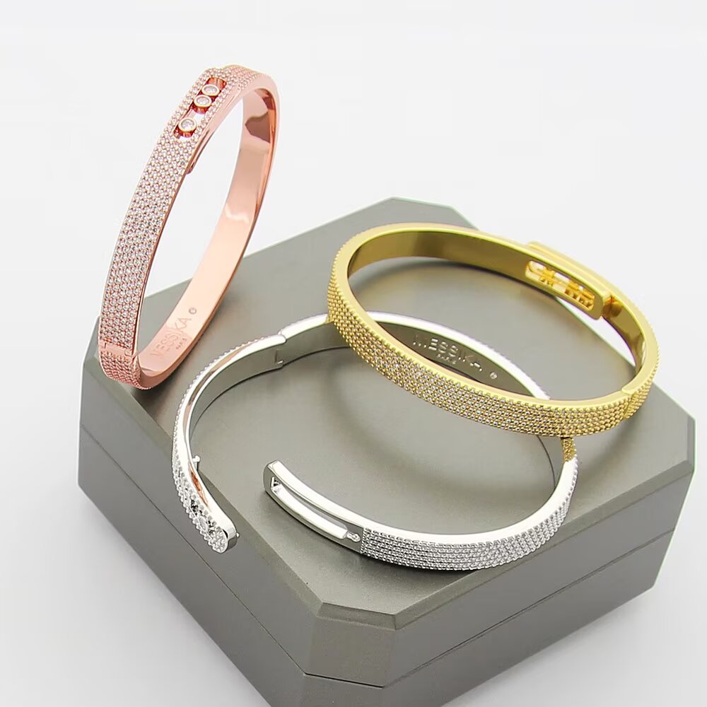 Messika Move Noa bracelet 18k yellow gold with pave diamonds 18k white gold with pave diamonds 17cm