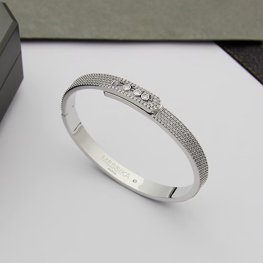 Messika Move Noa bracelet 18k yellow gold with pave diamonds 18k white gold with pave diamonds 17cm