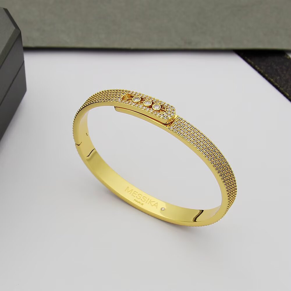 Messika Move Noa bracelet 18k yellow gold with pave diamonds 18k white gold with pave diamonds 17cm