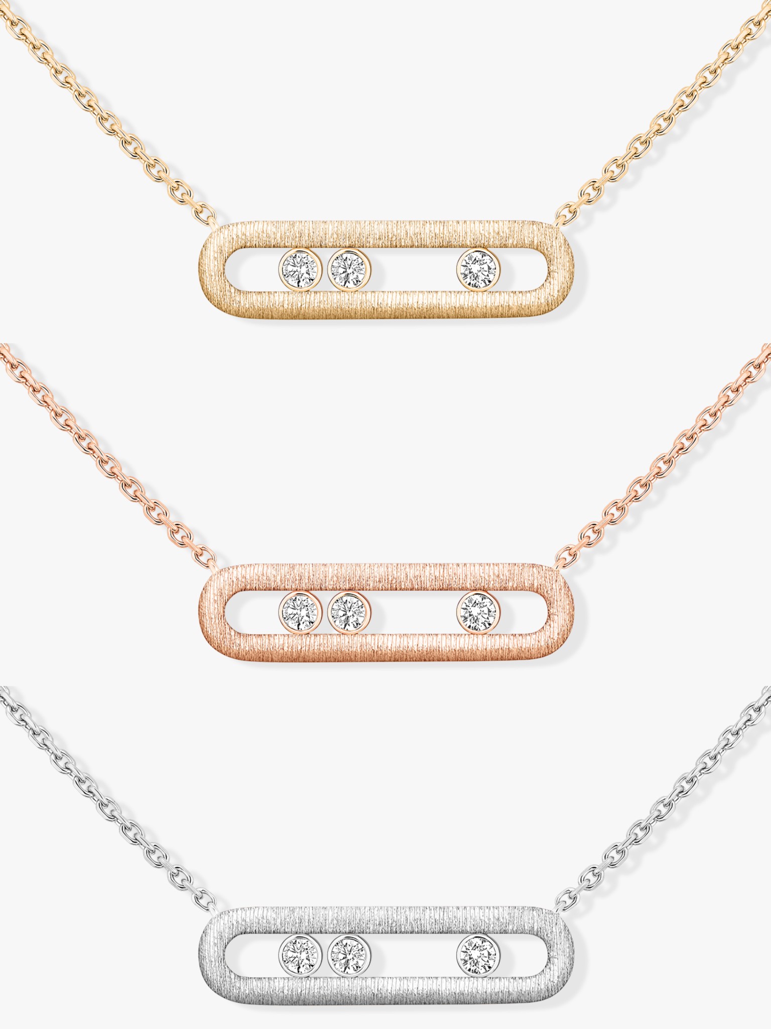 Messika Baby Move necklace Available in 18k white gold 18k rose gold 18k yellow gold with round brilliant cut diamonds 42cm