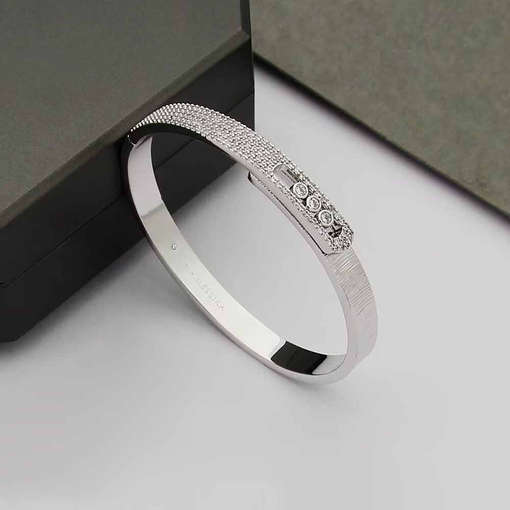 Messika Move Noa bracelet Tricolor gold yellow gold white gold rose gold with clear diamonds 17cm