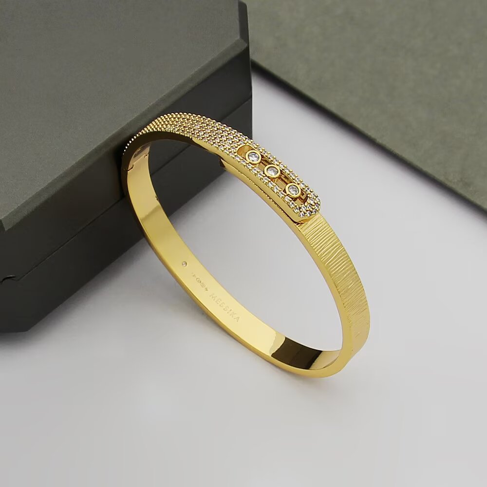 Messika Move Noa bracelet Tricolor gold yellow gold white gold rose gold with clear diamonds 17cm