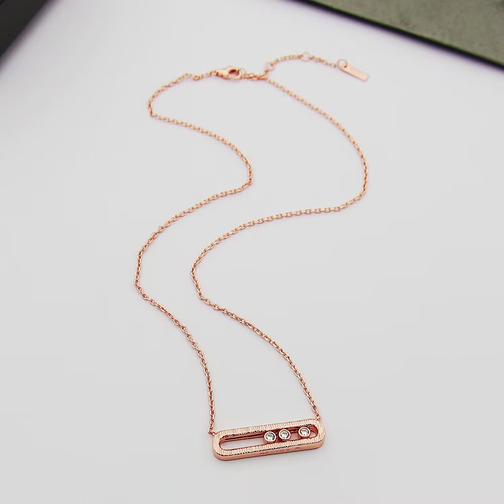 Messika Baby Move necklace Available in 18k white gold 18k rose gold 18k yellow gold with round brilliant cut diamonds 42cm
