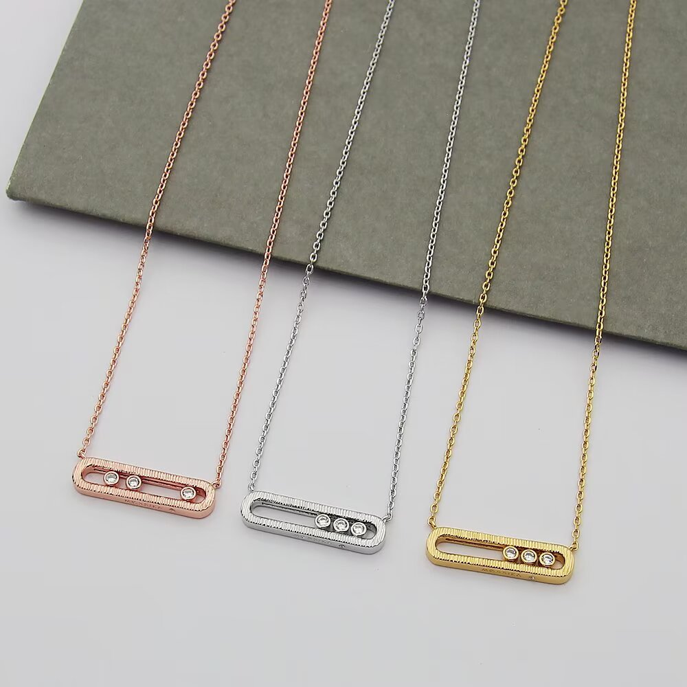 Messika Baby Move necklace Available in 18k white gold 18k rose gold 18k yellow gold with round brilliant cut diamonds 42cm