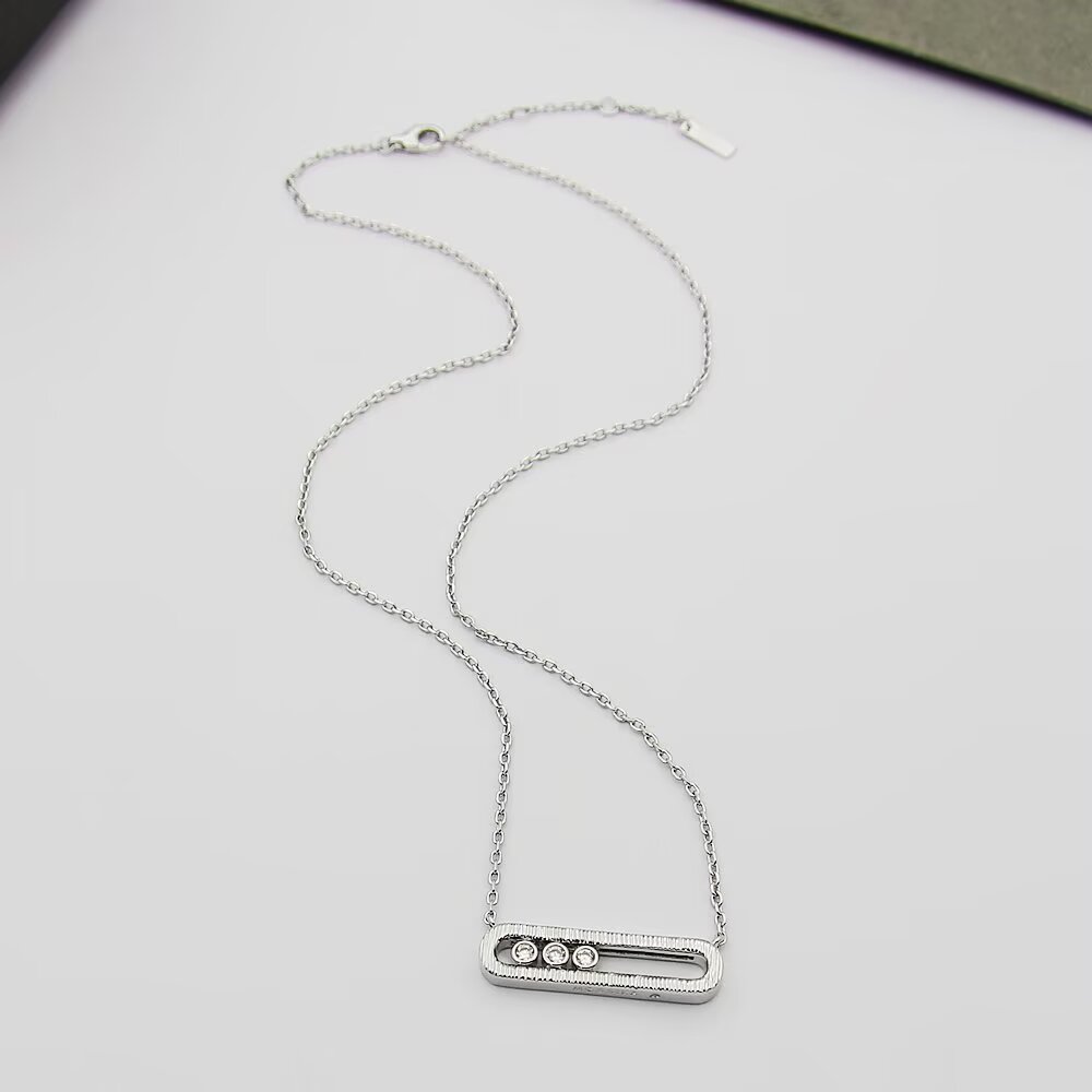 Messika Baby Move necklace Available in 18k white gold 18k rose gold 18k yellow gold with round brilliant cut diamonds 42cm