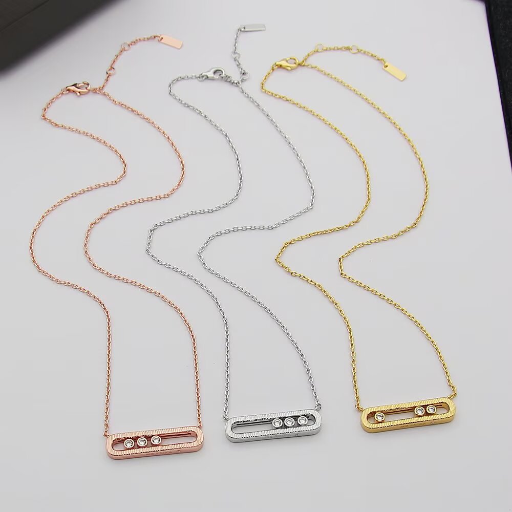 Messika Baby Move necklace Available in 18k white gold 18k rose gold 18k yellow gold with round brilliant cut diamonds 42cm