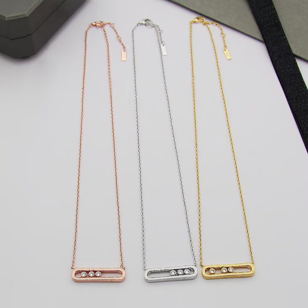 Messika Baby Move necklace Available in 18k white gold 18k rose gold 18k yellow gold with round brilliant cut diamonds 42cm