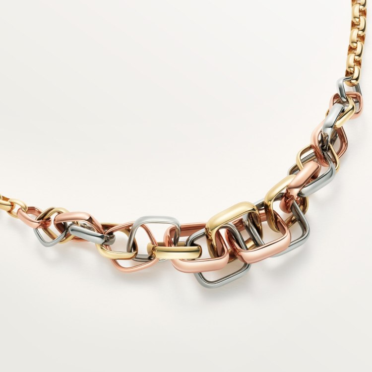 Cartier Trinity necklace 18k yellow gold 18k rose gold 18k white gold 43cm